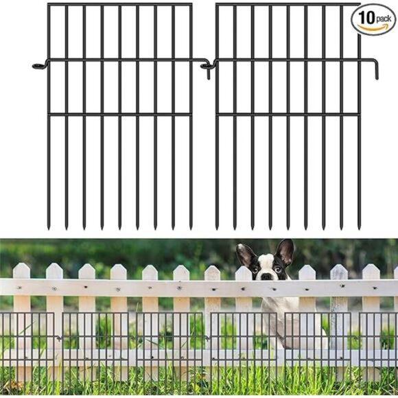 10 Panels Garden Fence Animal Barrier, 17in (H) X 10.8ft (L) No Diging Dog - Picture 7 of 7